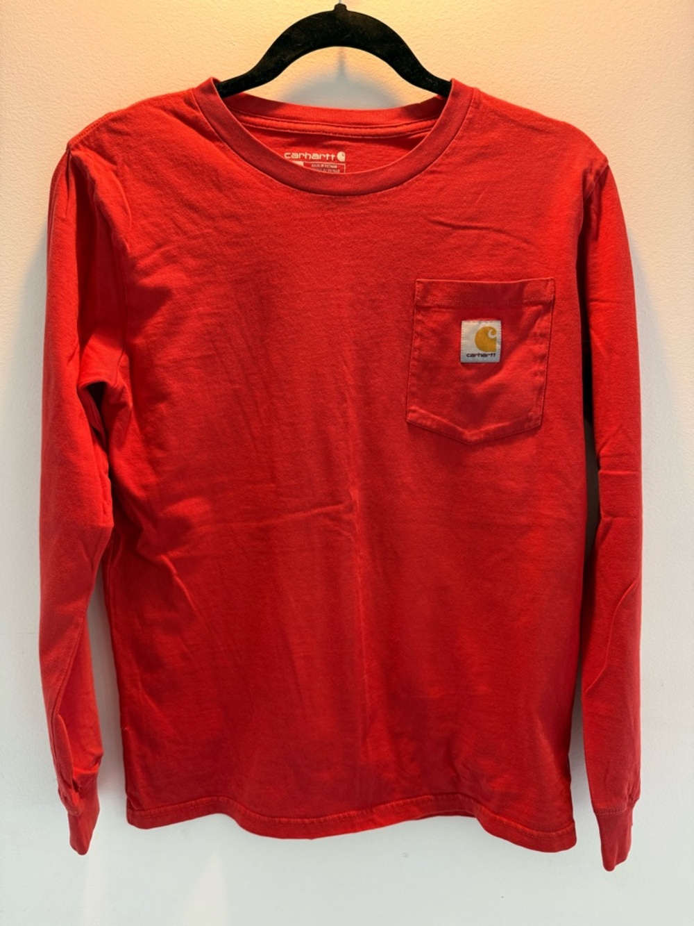 Carhartt Red Chest Pocket Long Sleeve Tee